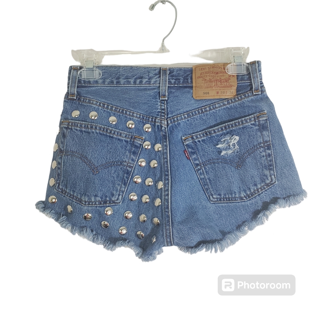Levi's Blue Studded Women Shorts